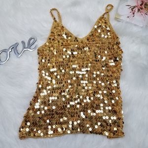 T SHIRT GOLDEN SEQUINS SIZE S/M